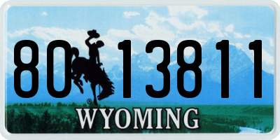 WY license plate 8013811