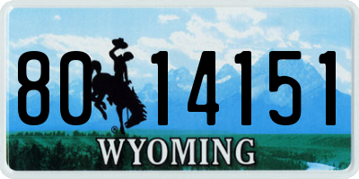 WY license plate 8014151