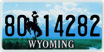 WY license plate 8014282