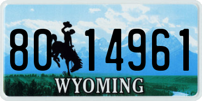 WY license plate 8014961