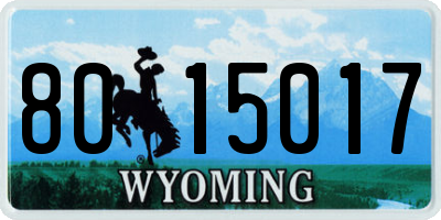 WY license plate 8015017