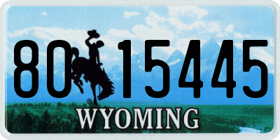 WY license plate 8015445