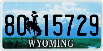 WY license plate 8015729