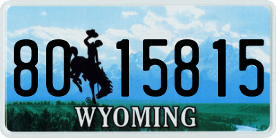 WY license plate 8015815