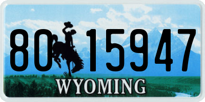 WY license plate 8015947