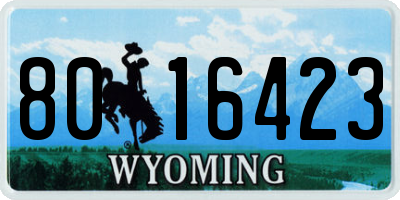 WY license plate 8016423