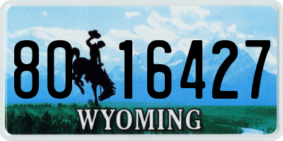 WY license plate 8016427