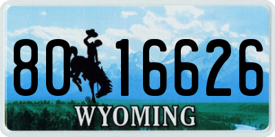 WY license plate 8016626