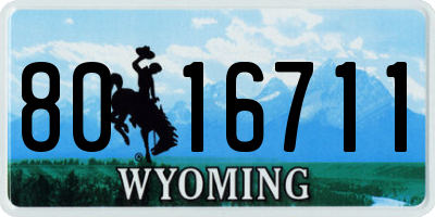 WY license plate 8016711