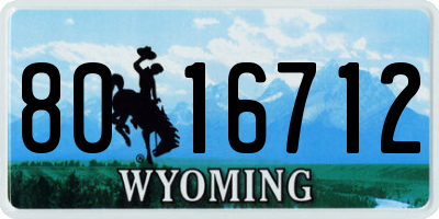 WY license plate 8016712