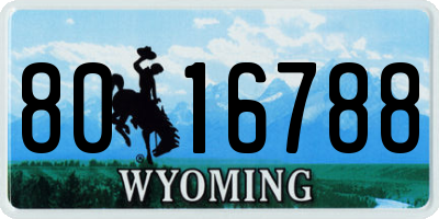 WY license plate 8016788