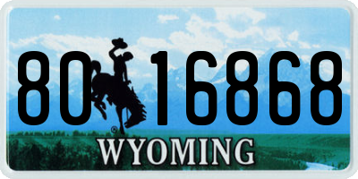 WY license plate 8016868