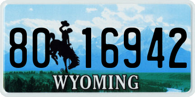 WY license plate 8016942