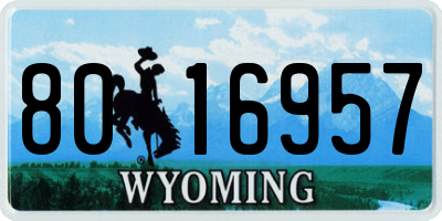 WY license plate 8016957