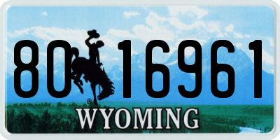 WY license plate 8016961