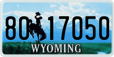 WY license plate 8017050