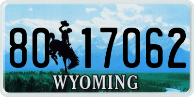WY license plate 8017062