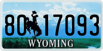 WY license plate 8017093