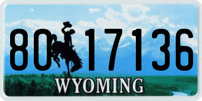 WY license plate 8017136