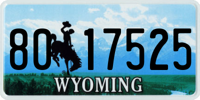 WY license plate 8017525