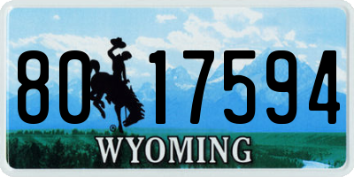 WY license plate 8017594
