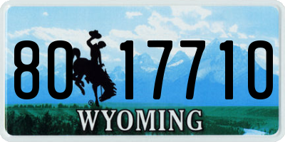WY license plate 8017710