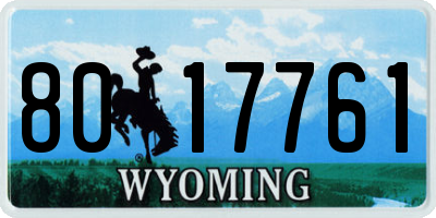 WY license plate 8017761