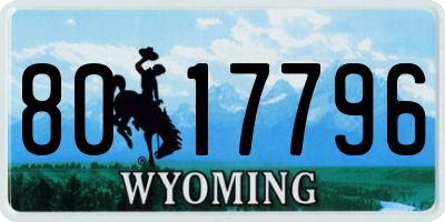 WY license plate 8017796