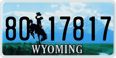 WY license plate 8017817