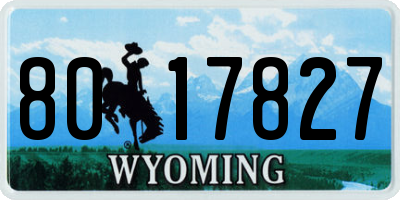 WY license plate 8017827