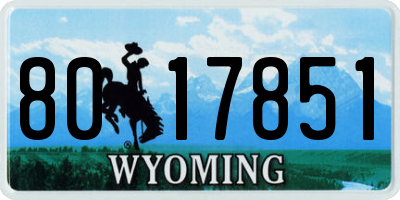 WY license plate 8017851