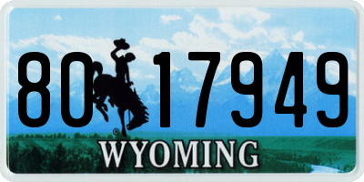WY license plate 8017949