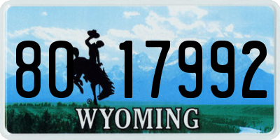 WY license plate 8017992