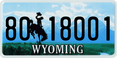 WY license plate 8018001