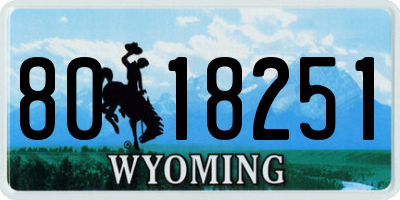 WY license plate 8018251