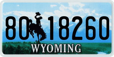 WY license plate 8018260