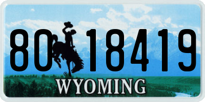 WY license plate 8018419