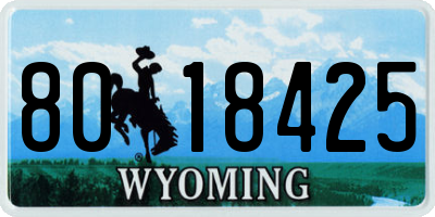 WY license plate 8018425
