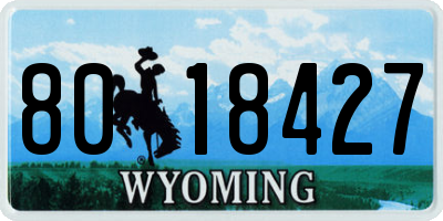 WY license plate 8018427