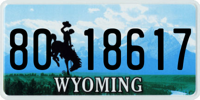 WY license plate 8018617