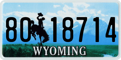 WY license plate 8018714