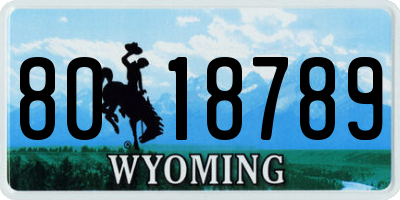 WY license plate 8018789