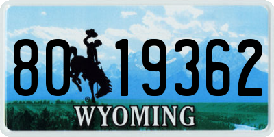 WY license plate 8019362