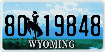 WY license plate 8019848
