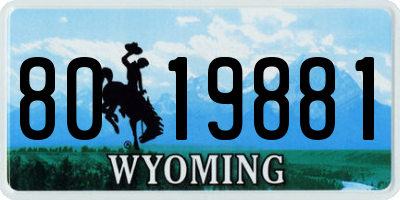 WY license plate 8019881