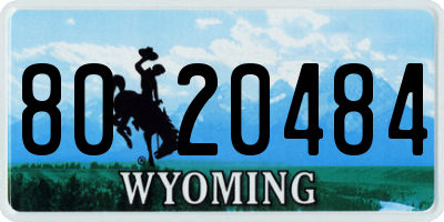 WY license plate 8020484