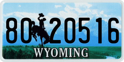 WY license plate 8020516
