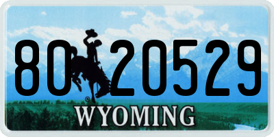 WY license plate 8020529