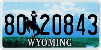 WY license plate 8020843