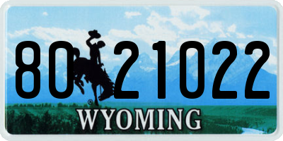 WY license plate 8021022